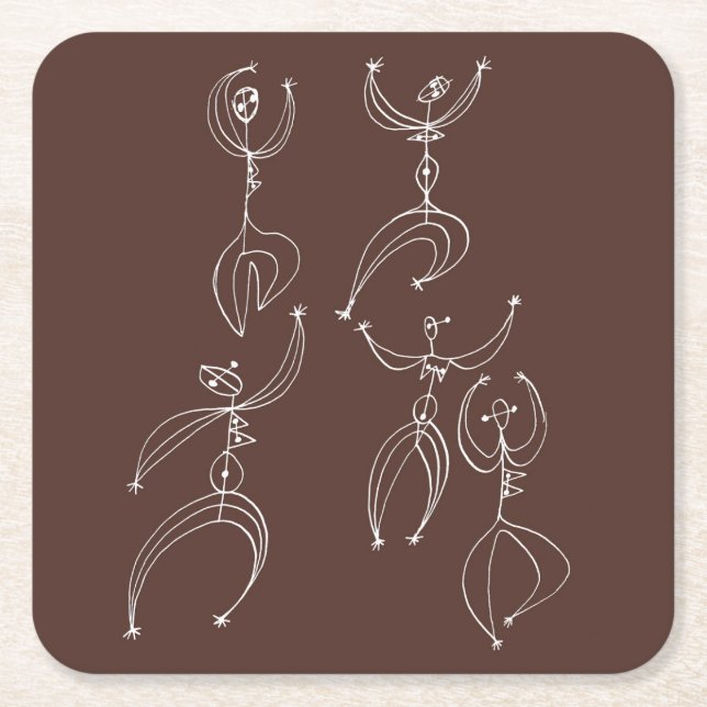 interpretive dance square paper coaster (Front)