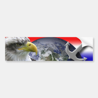 Interpretive Eagle Globe and Anchor Bumper Sticker