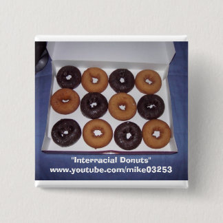 Interracial Doughnuts 15 Cm Square Badge