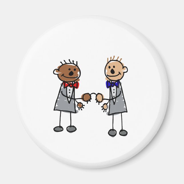 Interracial Gay Couple Magnet (Front)