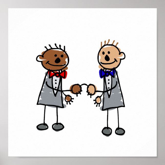 Interracial Gay Couple Poster (Front)