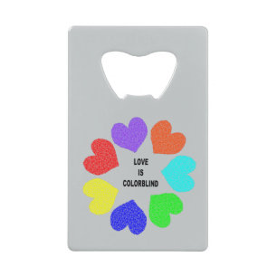 Interracial Love Rainbow Hearts Bottle Opener