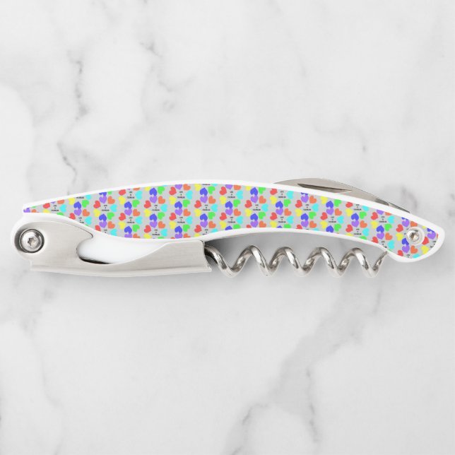 Interracial Love Rainbow Hearts Corkscrew (Front)