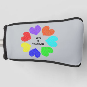 Interracial Love Rainbow Hearts Golf Putter Cover