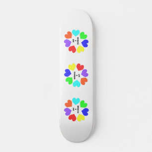 Interracial Love Rainbow Hearts Skateboard