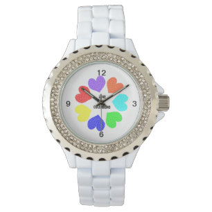 Interracial Love Rainbow Hearts Watch
