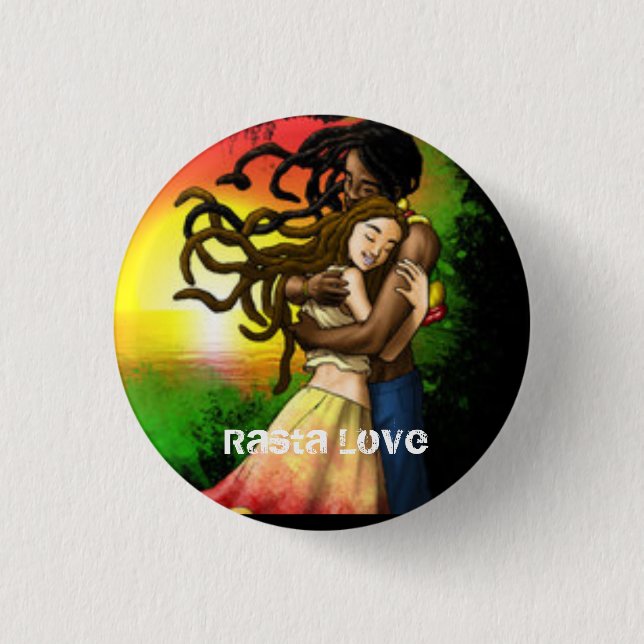 Interracial Love Rasta Button (Front)