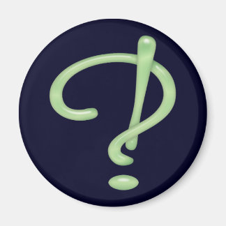 Interrobang! Green Glass Magnet