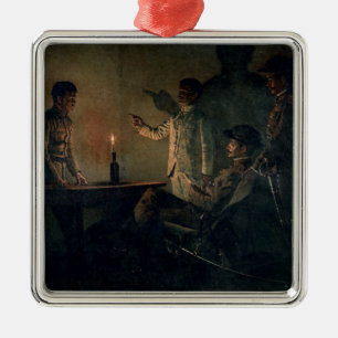 Interrogation of a deserter metal ornament