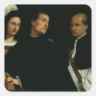 Interrupted Concert, c.1512 Square Sticker