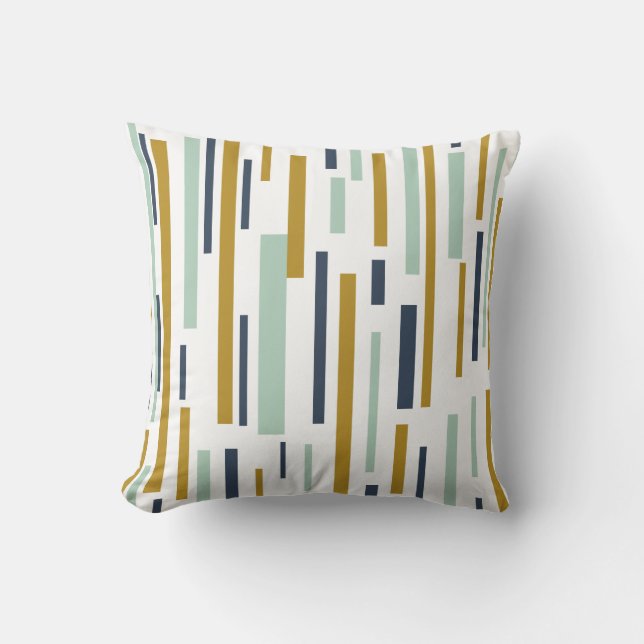 Interrupted Lines Mid-Century Modern Pattern Cushion (Front)