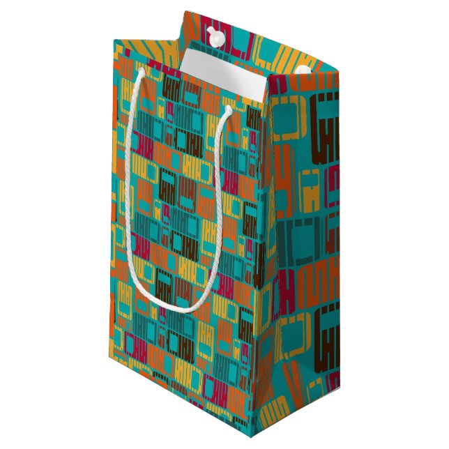 Interrupted Rectangles  Small Gift Bag (Front Angled)