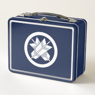 Intersecting arrows in circle metal lunch box