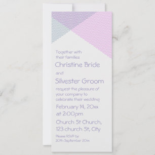 Intersecting Chevrons, 4x9.25 wedding Invitation