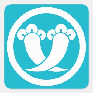 Intersecting cloves in circle square sticker