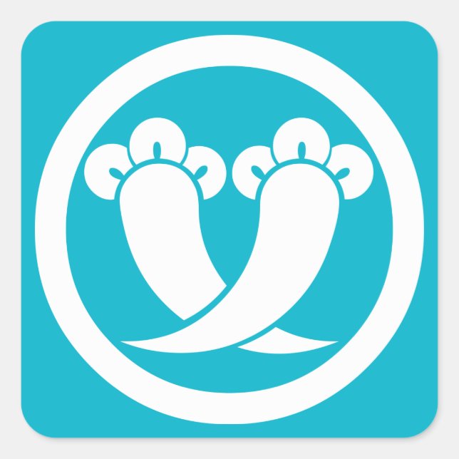 Intersecting cloves in circle square sticker (Front)