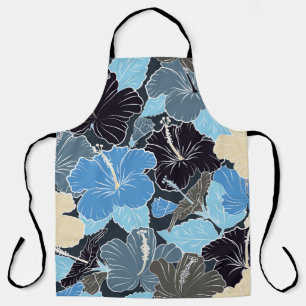 Intersecting curved elegant stylised hibiscus flow apron