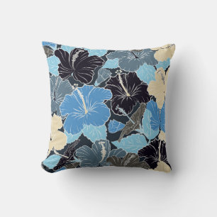 Intersecting curved elegant stylized hibiscus flow cushion