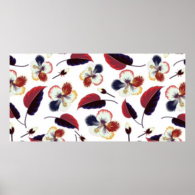 Intersecting curved elegant stylized hibiscus flow poster (Front)