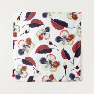 Intersecting curved elegant stylized hibiscus flow tapestry