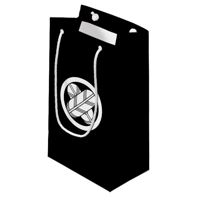 Intersecting hawk feathers in circle small gift bag (Front Angled)