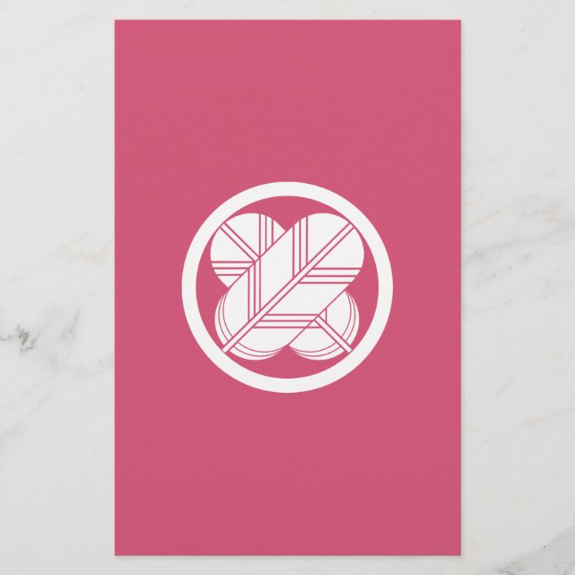 Intersecting hawk feathers with foot in circle stationery (Front)