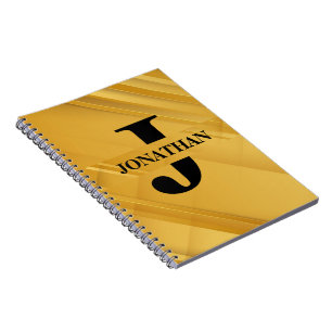 Intersecting Initial Letter Name Typography Design Notebook