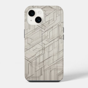 Intersecting Rectangles Line Art iPhone 14 Case