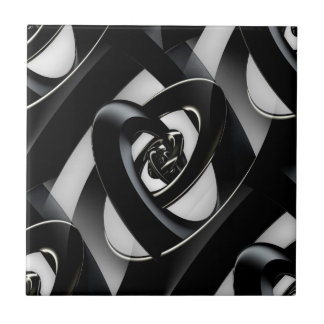 Intersection of 3-D spirals Ceramic Tile