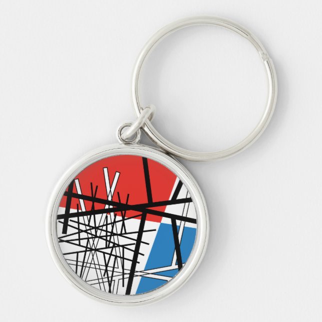 Intersection of Lines & Planes - Abstract Art Key Ring (Front)