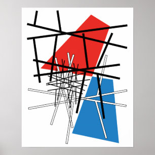 Intersection of Lines & Planes - Abstract Art Poster