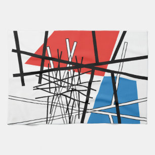Intersection of Lines & Planes - Abstract Art Tea Towel