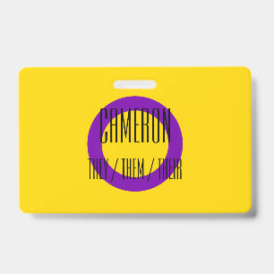 Intersex Flag Name / Pronoun Badge ID Badge