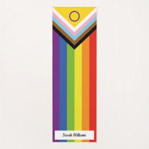 Intersex Inclusive Pride Flag Name and Message Yoga Mat