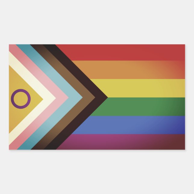 Intersex Inclusive Progress Pride Flag Rectangular Sticker (Front)