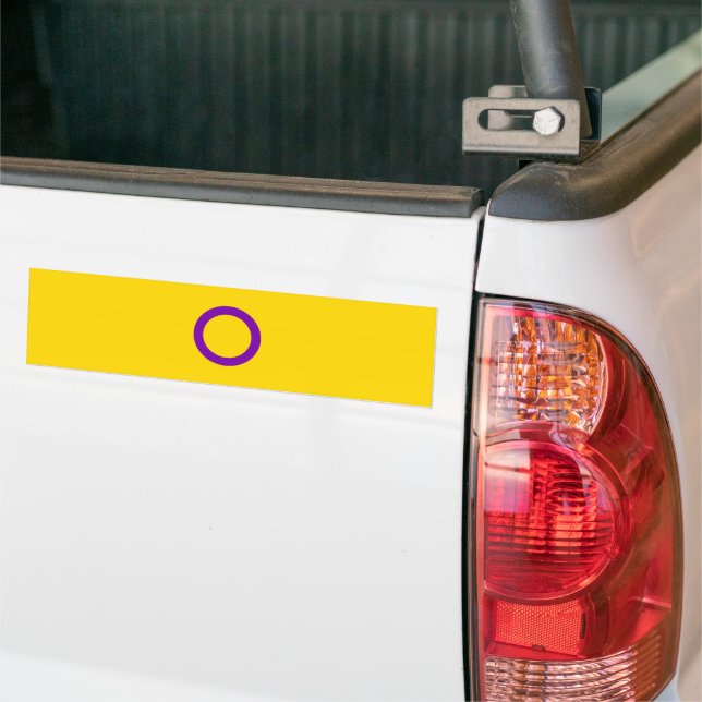 Intersex Pride Flag Bumper Sticker (On Truck)