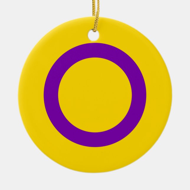 Intersex Pride Flag Ceramic Ornament (Front)