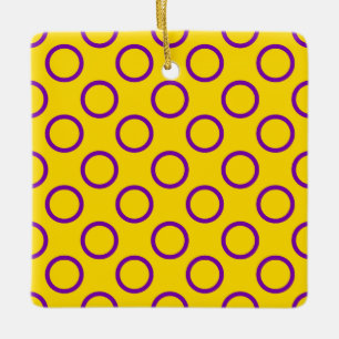 Intersex Pride Flag Colours Polkadots Ceramic Ornament