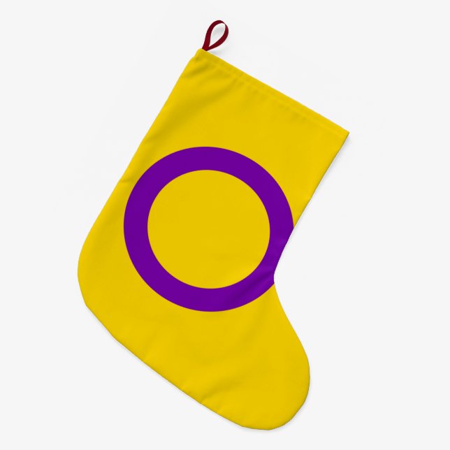 Intersex Pride Flag Large Christmas Stocking (Front (Hanging))