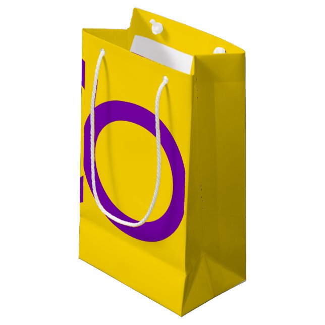 Intersex Pride Flag Small Gift Bag (Front Angled)