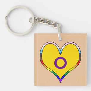 Intersex Pride Heart Keychain