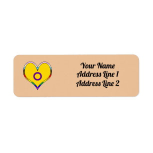 Intersex Pride Heart Label Return Address Label
