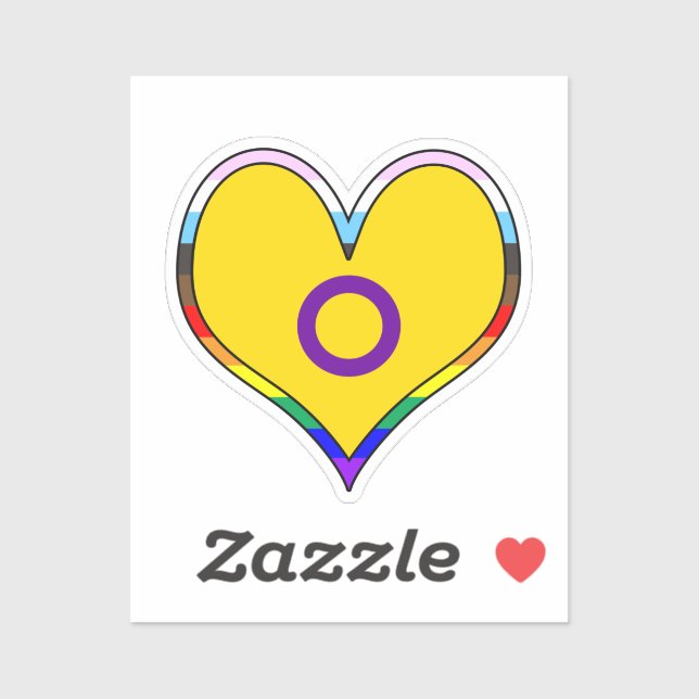 Intersex Pride Heart Sticker (Sheet)
