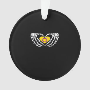 Intersex Pride Skeleton Halloween Goth Heart Class Ornament