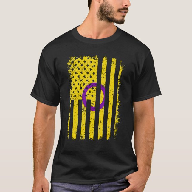 Intersex Pride Us American Flag Love Wins Lgbt Pri T-Shirt (Front)