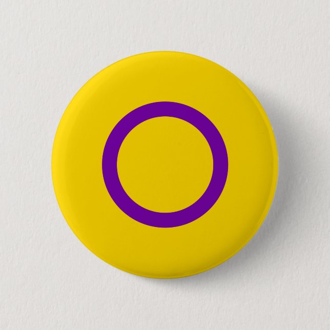 Intersex Pride Yellow Purple Circle Flag  6 Cm Round Badge (Front)