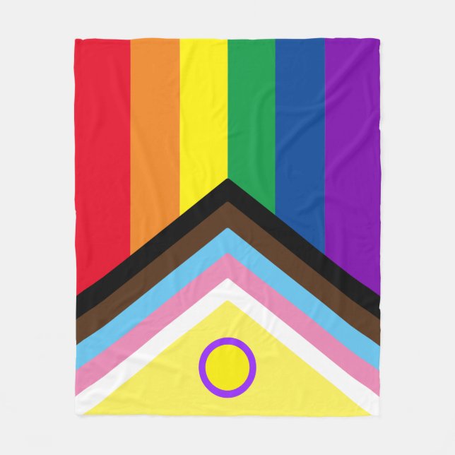 Intersex Progress Pride Flag  Fleece Blanket (Front)