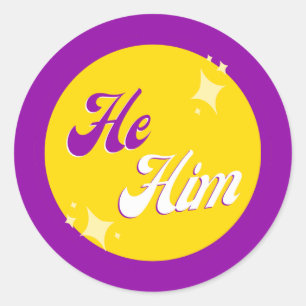 Intersex Pronouns Classic Round Sticker