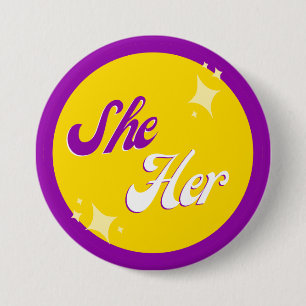 Intersex She/Her Pronouns 7.5 Cm Round Badge