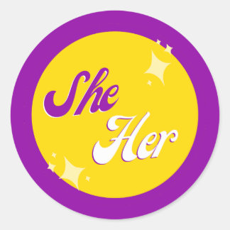 Intersex She/Her Pronouns Classic Round Sticker